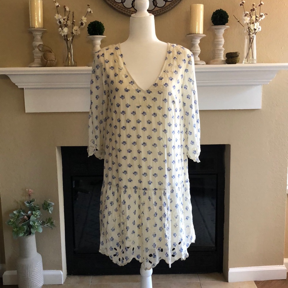 Anthropologie Cotton Eyelet Dress